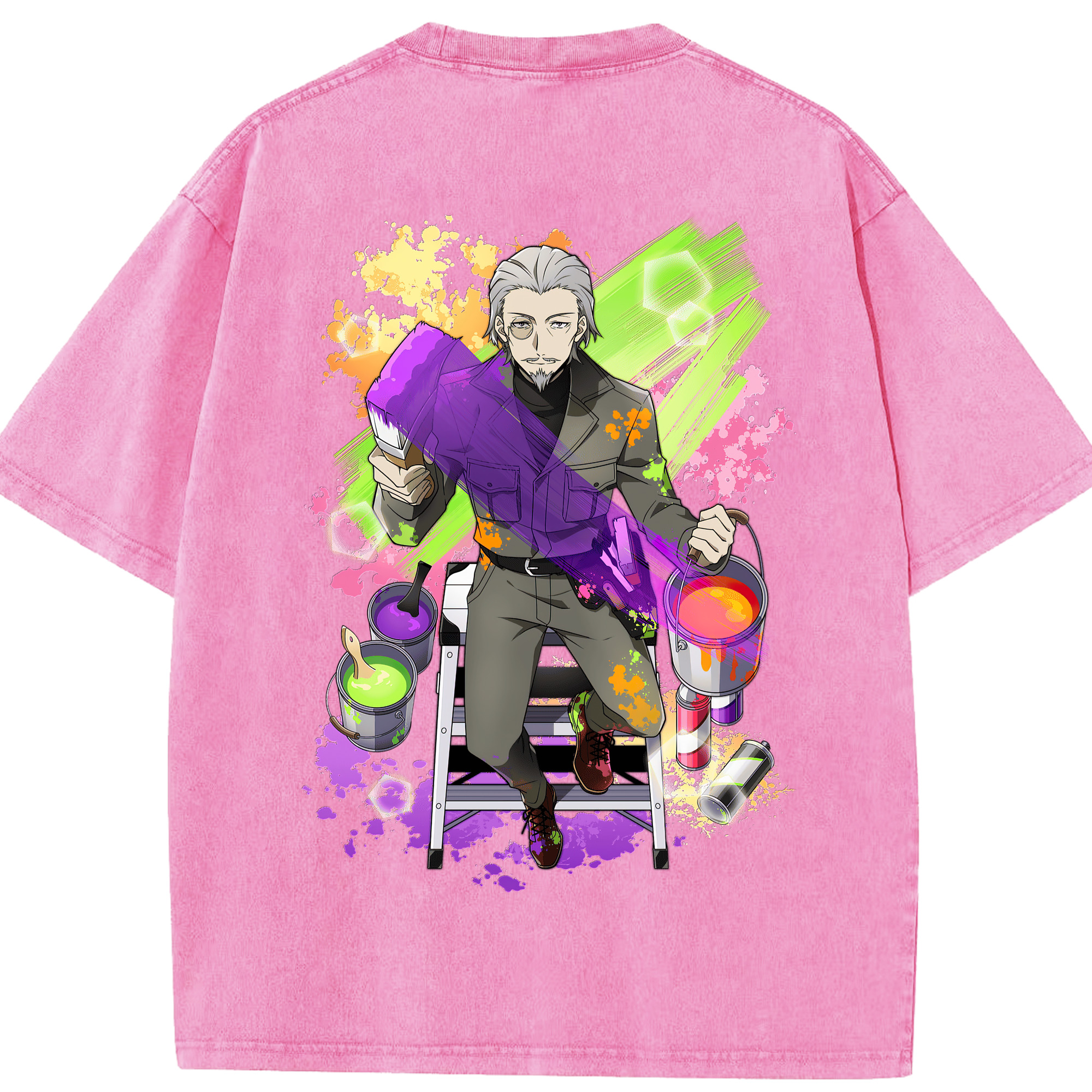 （画像用） 文豪ストレイドッグス Bungo Stray Dogs 綿100% ヴィンテージ風 半袖Tシャツ（背面プリント）